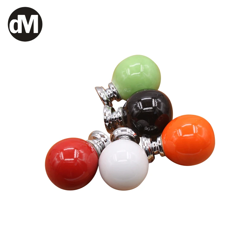 

DM 10pcs/Set Modern European Cabinet Pulls Round Ceramic Handle Single-Hole Door Handles Drawer Knobs Furniture Cupboards Handle