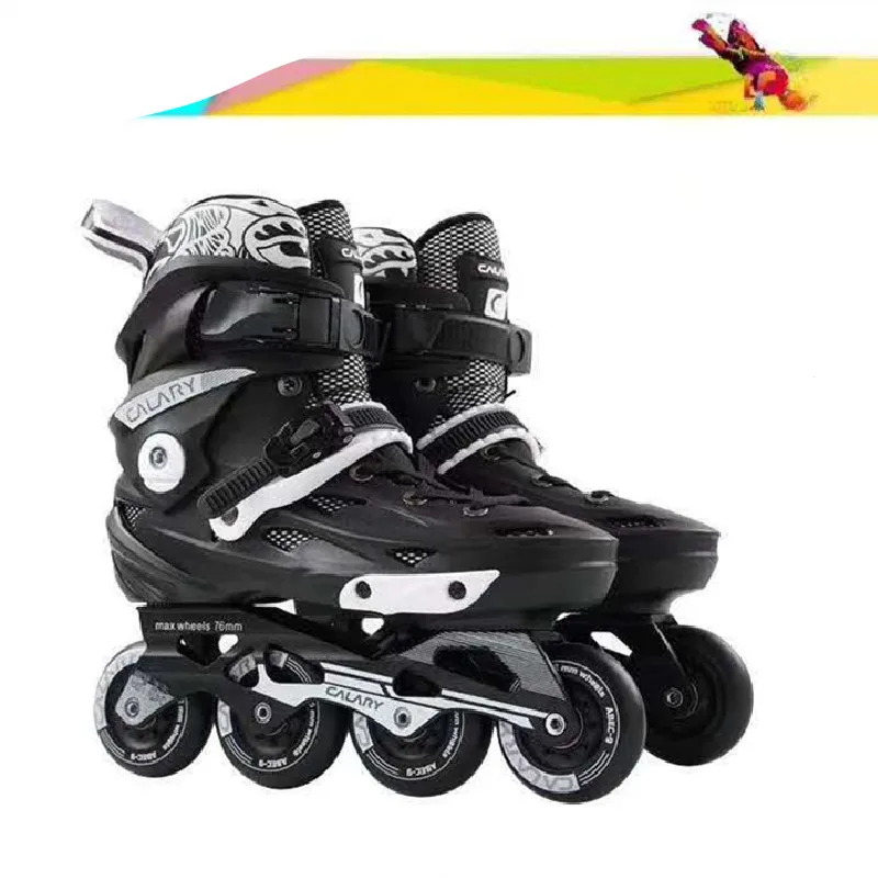 Students Sports Sneaker Roller Skates for Boys Girls Kid EUR 35 to 41 Black Blue FSK Slalom Street Road 85A Inline Skates Shoes