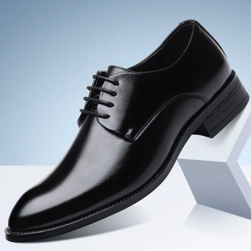 

Men Wedding Shoes Microfiber Leather Formal Business Pointed Toe for Man Dress Shoes Men's Oxford Flats Nice Pop wer4