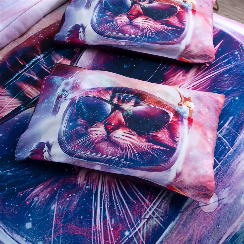 Комплект постельного белья с рисунком для детей, Комплект постельного белья для девочек, набор пододеяльников с 3D принтом, постельное белье принцессы с котом, Комплект постельного белья из двух предметов