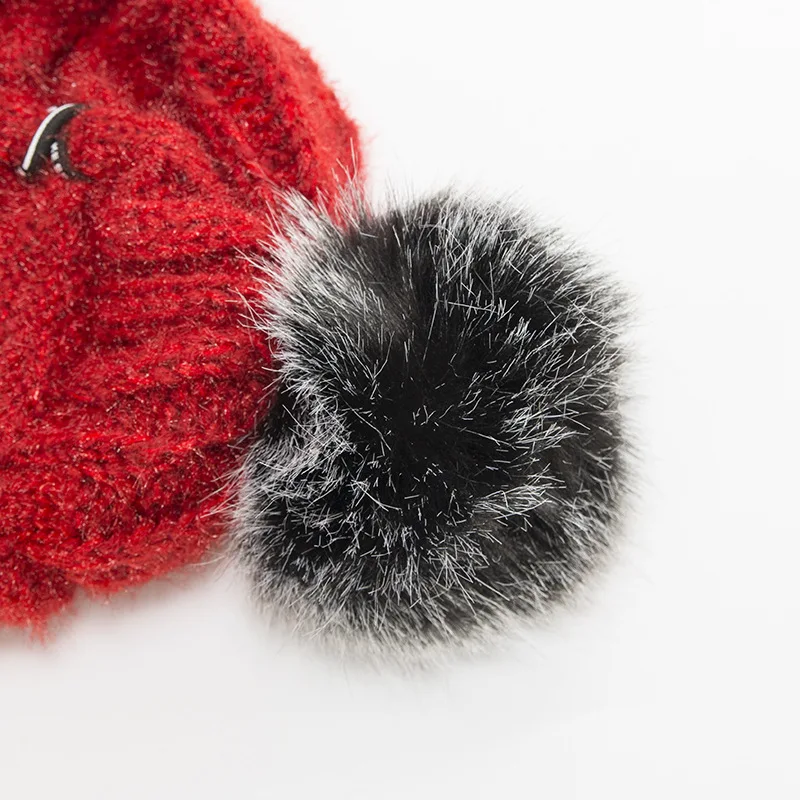 Модная шапка с помпонами для женщин, женские шапки Skullies, теплая меховая женская шапка, зимняя шапка, Брендовая женская шапка