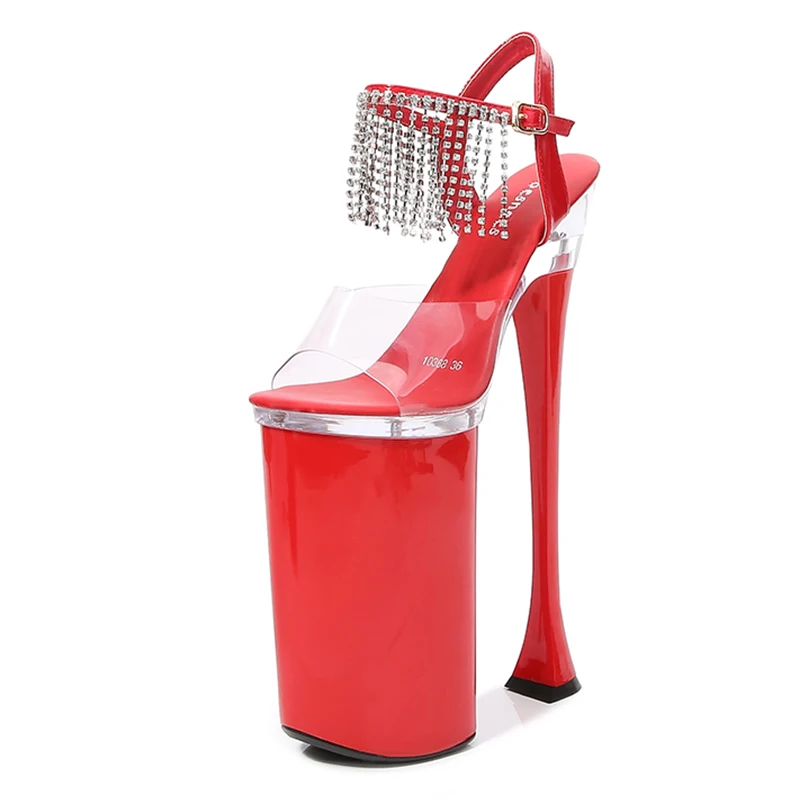 Туфли женские на очень высоком каблуке 26 см пикантные сандалии с открытым носком