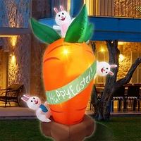 easter inflatables decoration 6 ft inflatable easter carrot bunny with build in led light for easter party indoor outdoor toys