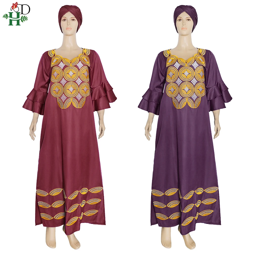 Африканское платье H & D для женщин платья больших размеров с накидкой на голову