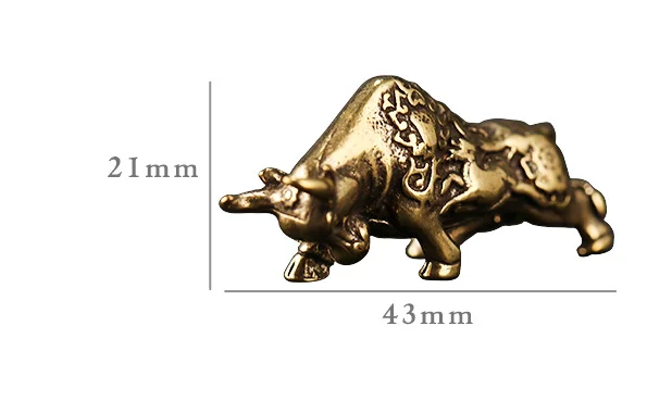 Vintage Brass Wealthy cattle bull DIY Keychain ring Pendant ornament Miniature Fitting Accessories a0282 | Дом и сад