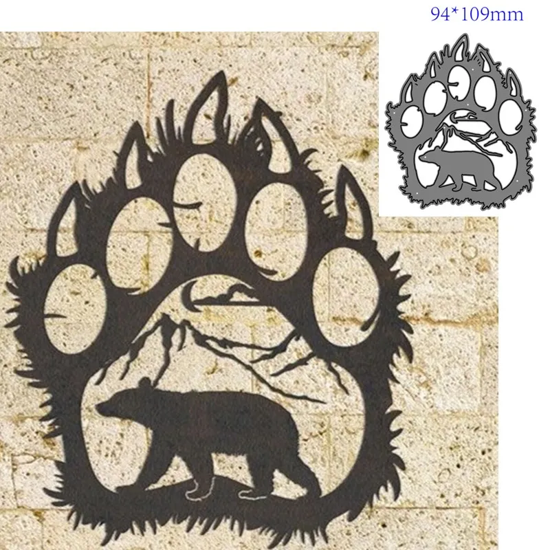 

Metal cutting dies cut die mold Animal Bear paw decoration Scrapbook paper craft knife mould blade punch stencils
