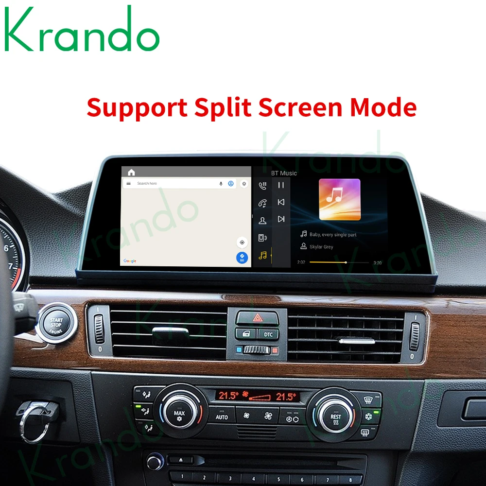 저렴한 Krando 안드로이드 11.0 6G 128G 10.25 차량용 라디오 플레이어, BMW 3 시리즈 E90 CCC CIC 멀티미디어 헤드 유닛 무선 카플레이, 2009-2012