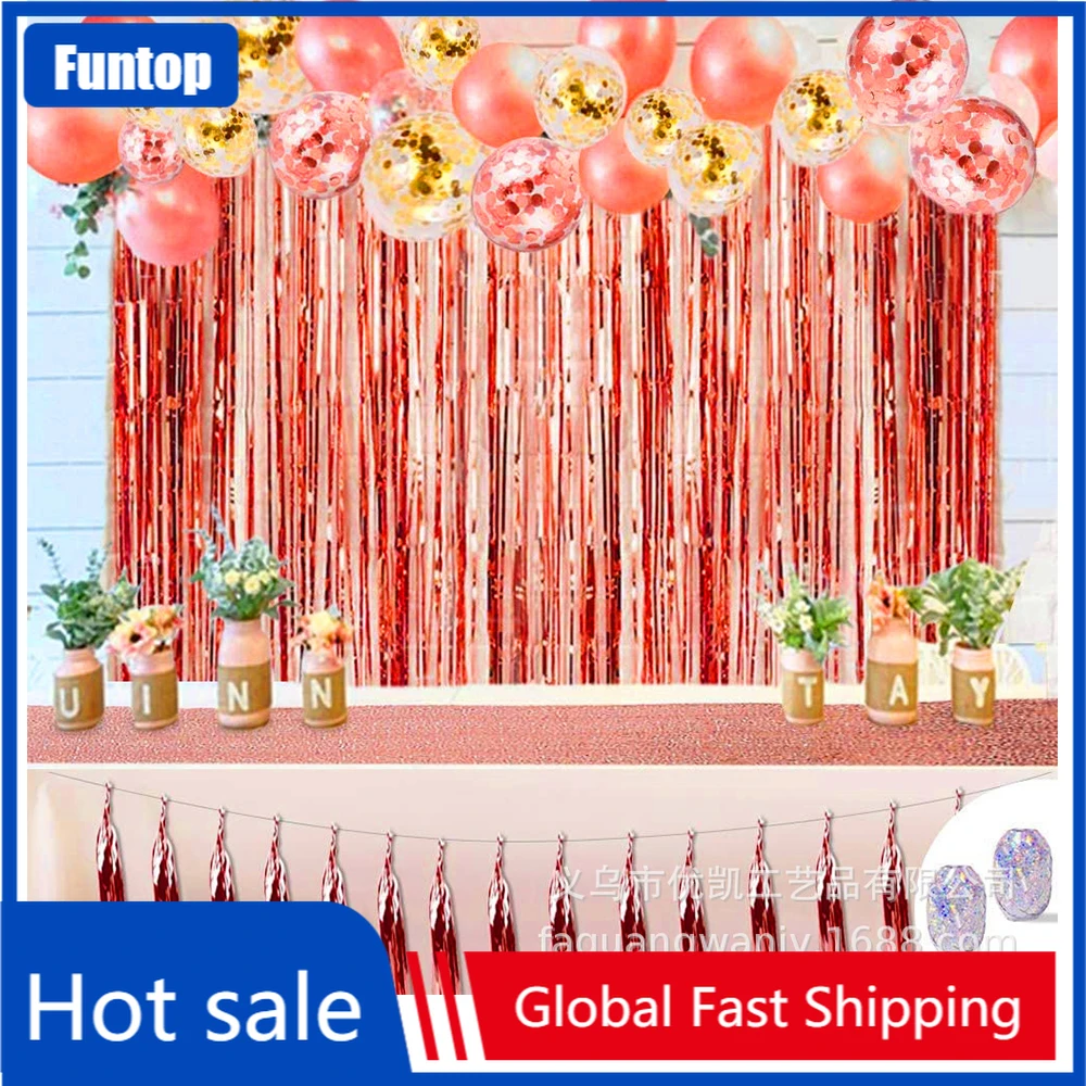 

50Pcs Creative Rose Gold Balloons Wedding Birthday Party Decoration Globos Sequin Tassel Baby Shower Supplies Latex Ballon Decor