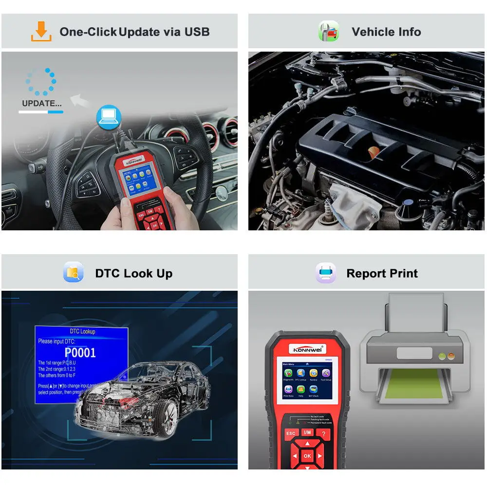 KONNWEI KW850 считыватель кодов OBD2 сканер бесплатное обновление OBD 2 OBD2 автомобильный диагностический инструмент ODB2 автомобильный KONNWEI KW850