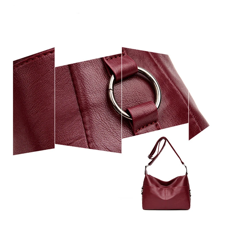 

Ladies Casual Shoulder Messenger Bag Soft PU Leather Large Capacity Zipper Tote Bag Mummy Outdoor Sundries Storage Bag