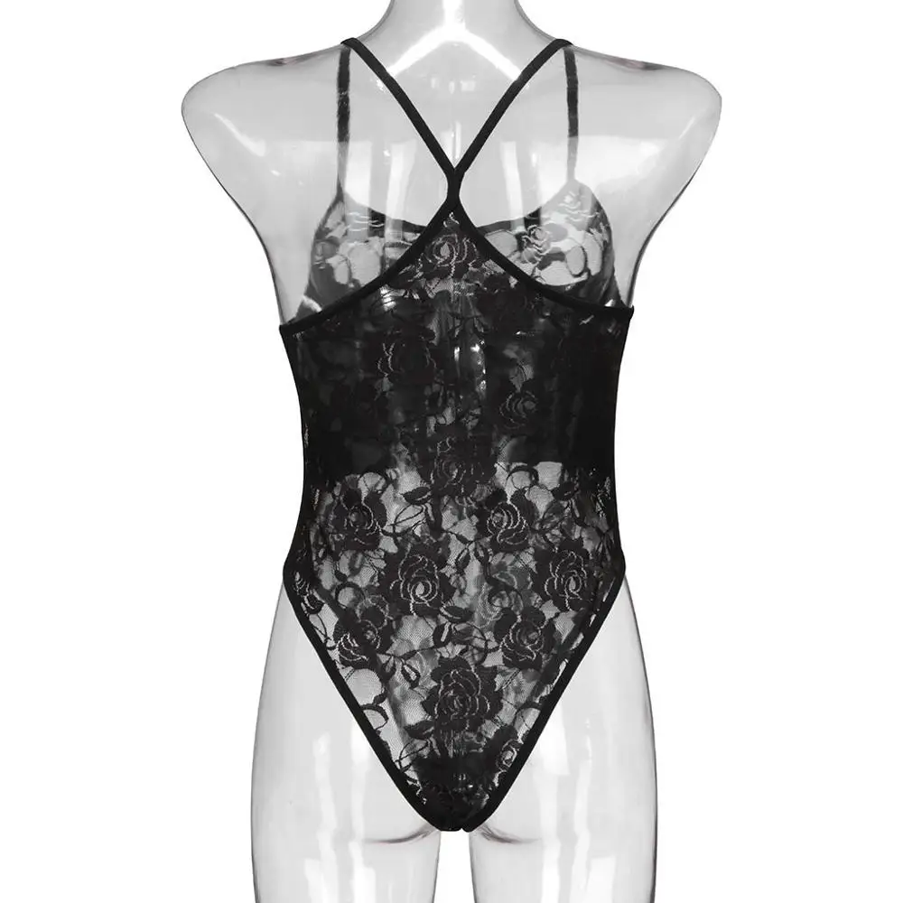 Женский комбинезон из кожи с кружевами модная клубная одежда сексуальное нижнее белье сплайс боди-кон костюм 2019 горячая распродажа E on.