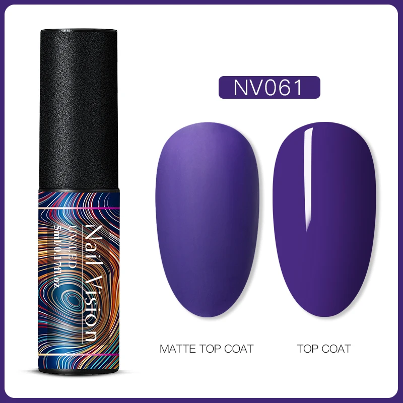 Nail Vision 60 цветов Матовый УФ-гель для ногтей 5 мл чистый цвет ногтей матовое верхнее покрытие Замачивание ногтей гель лак маникюрный лак - Цвет: AAS06656