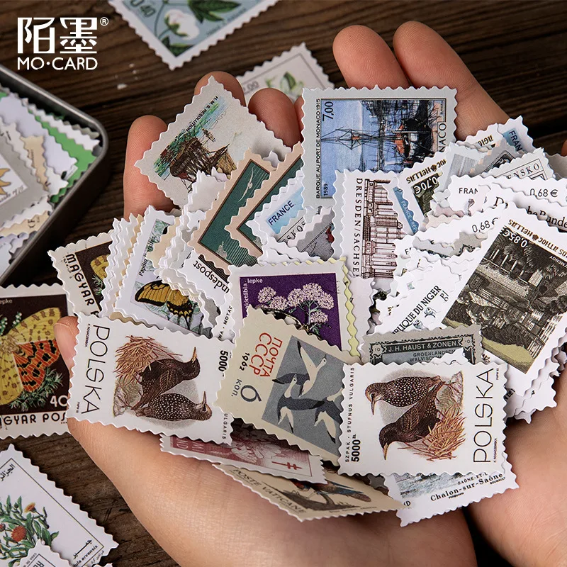 

60pcs Kawaii Stationery Stickers Stamp collection box Diary Planner Decorative Mobile Stickers Scrapbooking DIY Craft Stickers