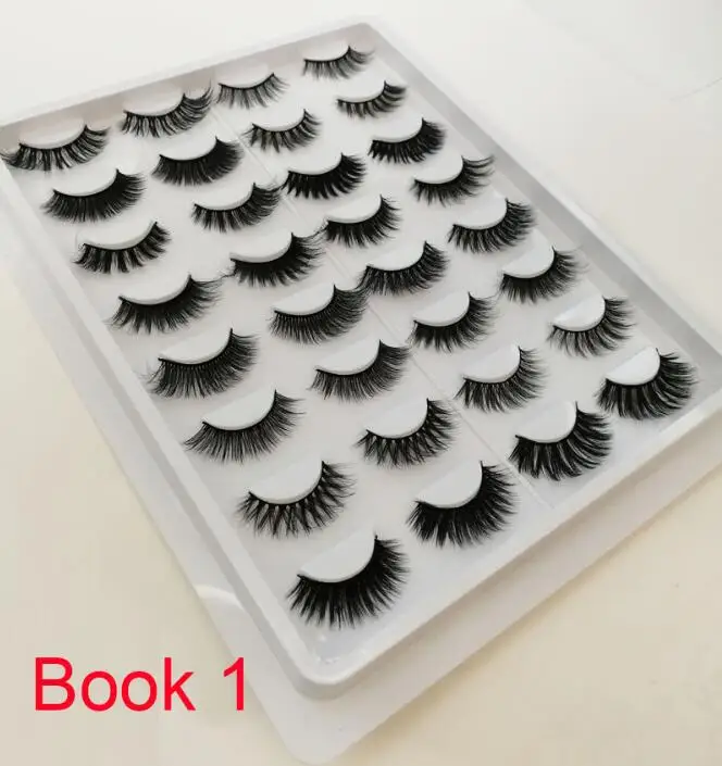 book1 Ресницы книги 16 пар 3D Искусственные норковые ресницы 16 пар Накладные ресницы 3D норковые тушь для ресниц норковые макияж густые ресницы - Color: book1