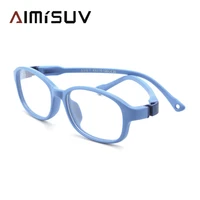 aimisuv 2020 square fashion unisex tr90 flexible ultralight glasses frame kids optical clear silicone eyeglasses boy girls uv400