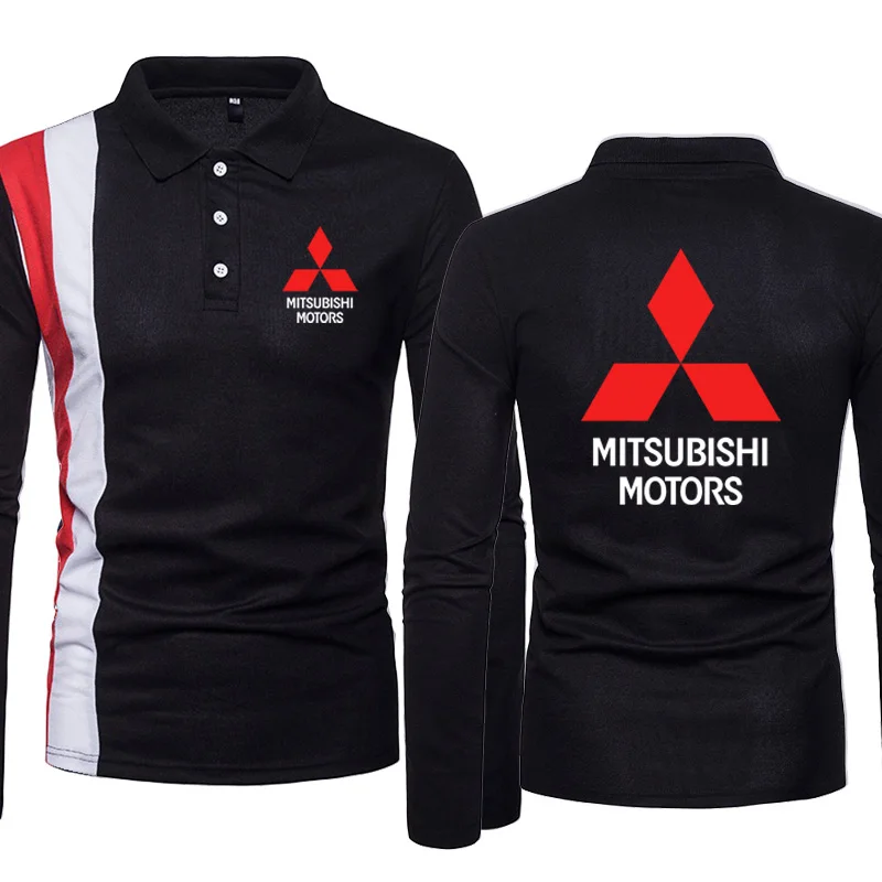 

Модный новый мужской пуловер Mitsubishi с логотипом автомобиля, повседневный высококачественный хлопковый Мужской свитшот с лацканами, одежда