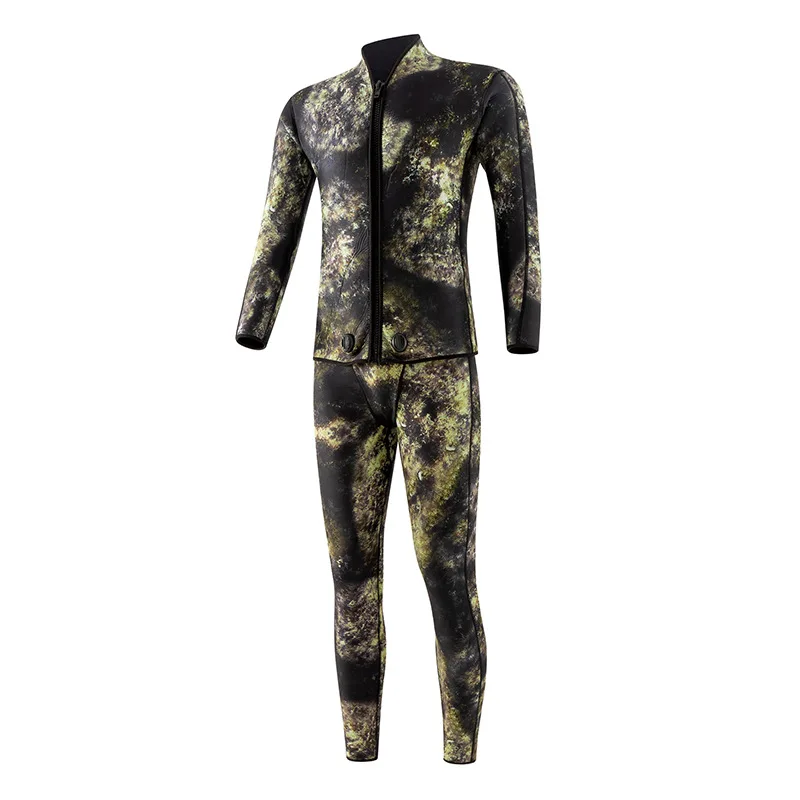 Camouflage Diving Suit for Man One-Piece Keep Warm Fishing Suit Winter Swimsuit Pants Surfing Suit Water Sport Equipment