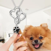 xiaojing 100%925 sterling silver my best friend dog footprint necklacespendants with black enamel women silver jewelry for gift