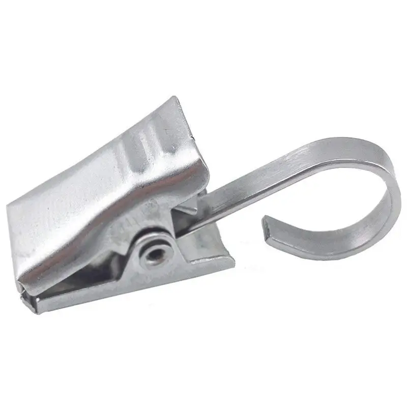 100 упаковка нержавеющая сталь Сверхмощный зажим для душевой занавески с крючками