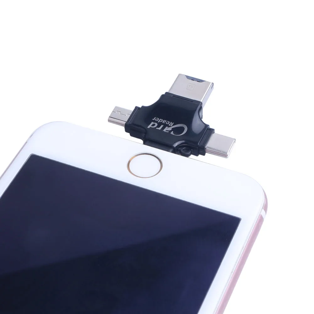 4 в 1 Type-c/Lightning/Micro USB/USB 2 0 устройство для чтения карт памяти iphone/Ipad/Android OTG Устройство