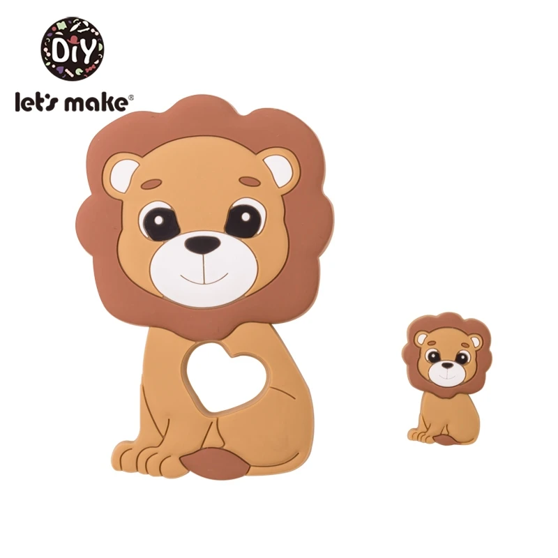 lion1 Let's Make 2 шт./компл. силиконовый Прорезыватель для зубов малышей игрушки Diy Аксессуары для колясок для соски с цепочкой, Еда Класс игрушки Детский Прорезыватель для зубов - Цвет: lion1