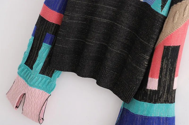 Blusas Mujer De Moda, Радужный свитер, зимние платья для женщин, уродливая Рождественская зимняя одежда с геометрическим рисунком, уличная одежда с круглым вырезом, пуловер