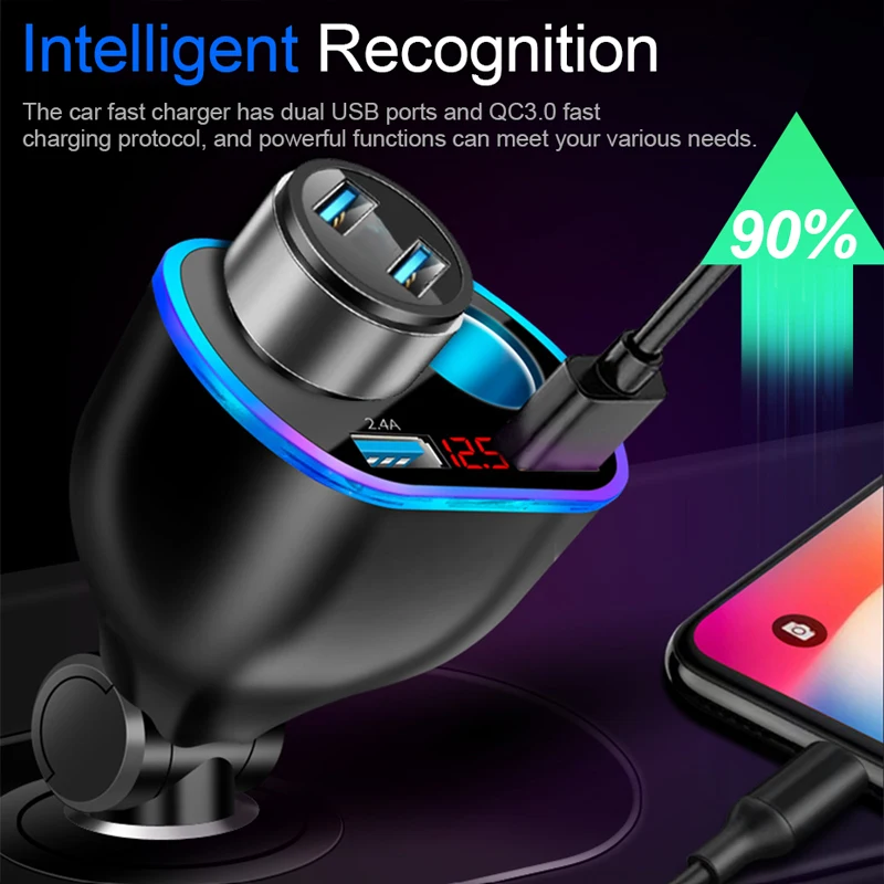 Разветвитель автомобильного прикуривателя с двумя USB портами 12 В/24 В|Зажигалка| |