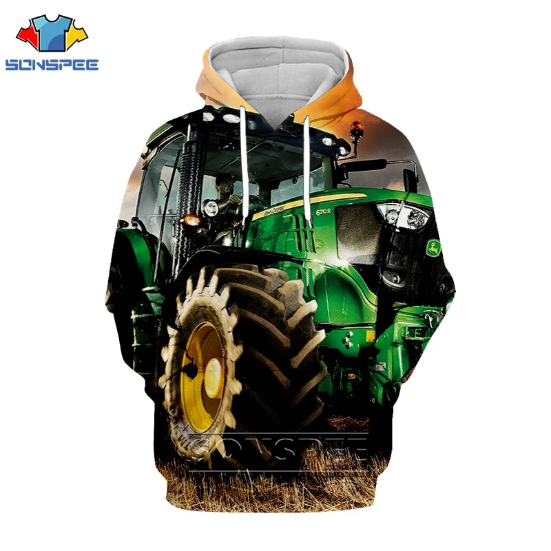 

SONSPEE Agricultural Car Tractor Pattern 3D Printed Cool Jacket Men's Hoodies Women Hip Hop Sweatshirt Hoodie Unisex Streetwear