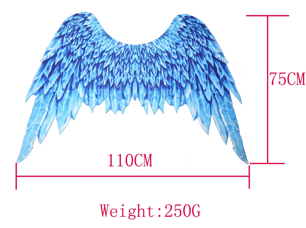 

Adult Cosplay Angle Blue 3D Printed Wing for Halloween Carnival Party Props Foldable Non-woven Angel Wing Performance Suit