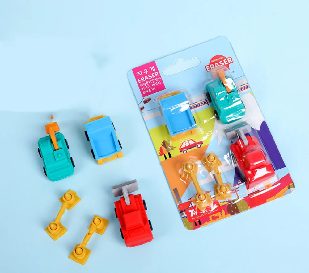 Ластик набор TPR резиновые милые мотоциклетные самолет экскаватор кран грузовик