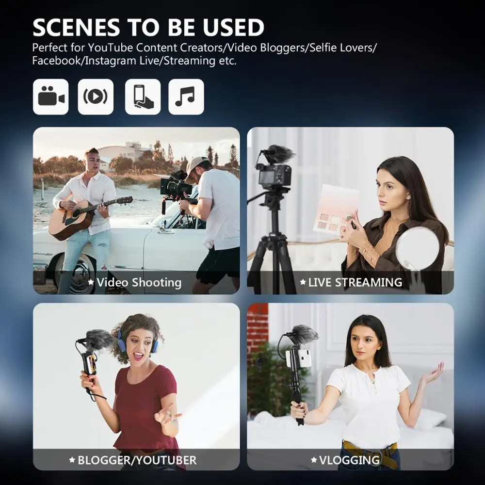 

Neewer Smartphone Video Rig for Vlogging/Interviews/Live Streaming with Video Microphone, Phone Clip For iPhone, Android Phones