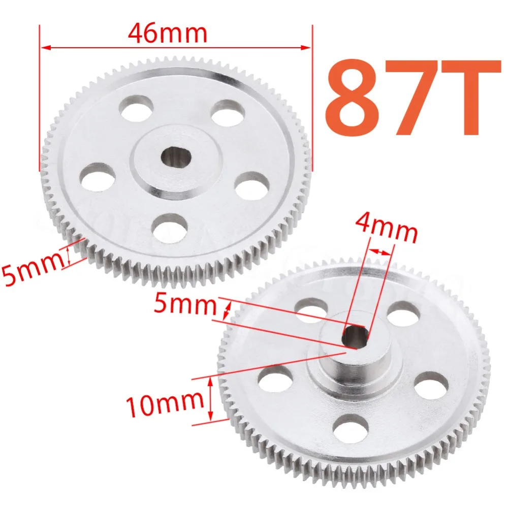 5 шт./лот для HSP Pangolin 94180 Metal Reduction Gear 87T Spur 18024 RC 1/10 радиоуправляемая модель Rock Crawler