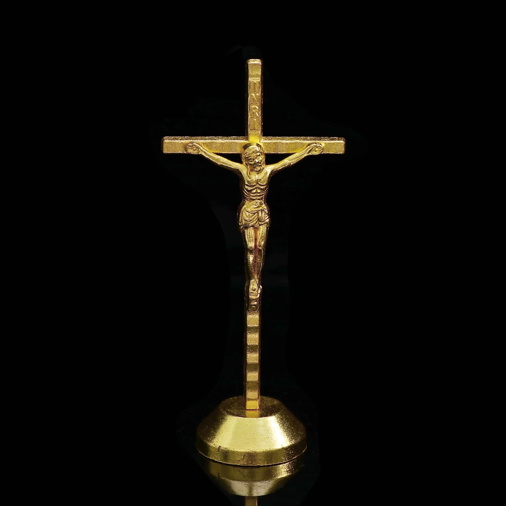 Религиозная мини статуя JHS для первого причастия подарок подвеска Иисус золотой