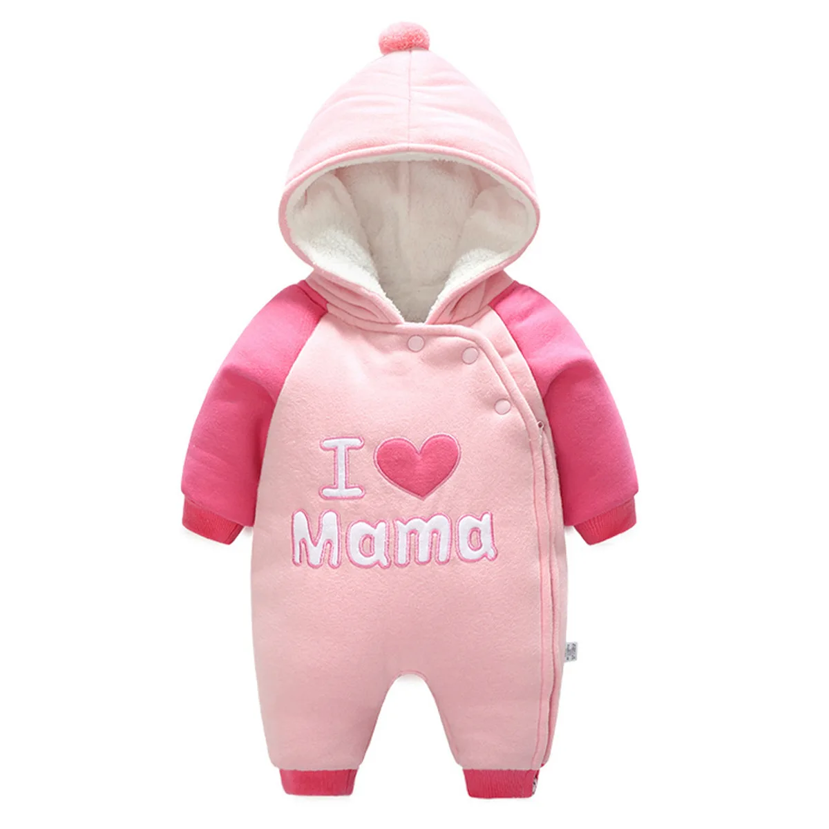 

Детский комбинезон с капюшоном, с длинным рукавом и надписью «I Love Mama»