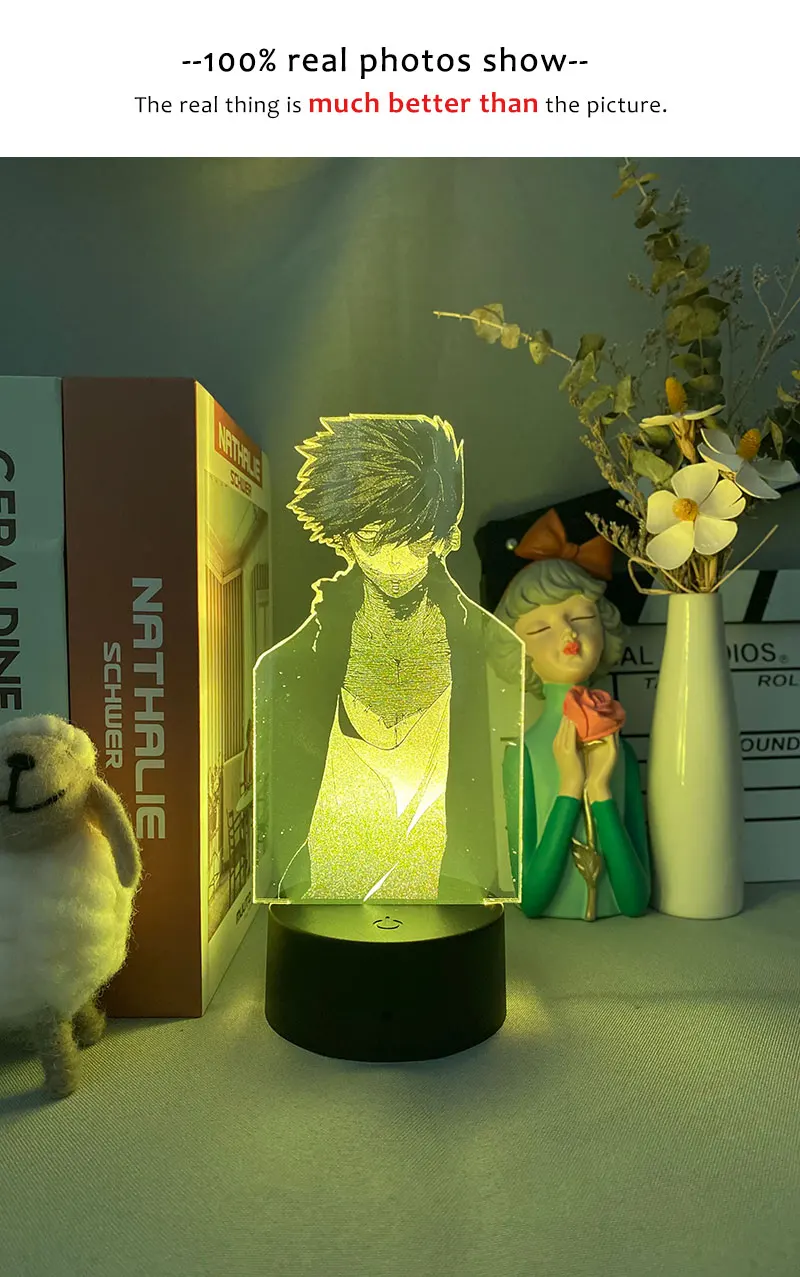 Светодиодный ночсветильник с 3d изображением лампа сенсорным выключателем в