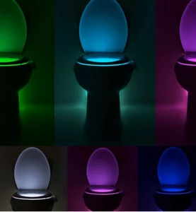 Светодиодный ночсветильник с датчиком движения, 8 цветов, 16 цветов, автоматическое Сменное светильник для унитаза