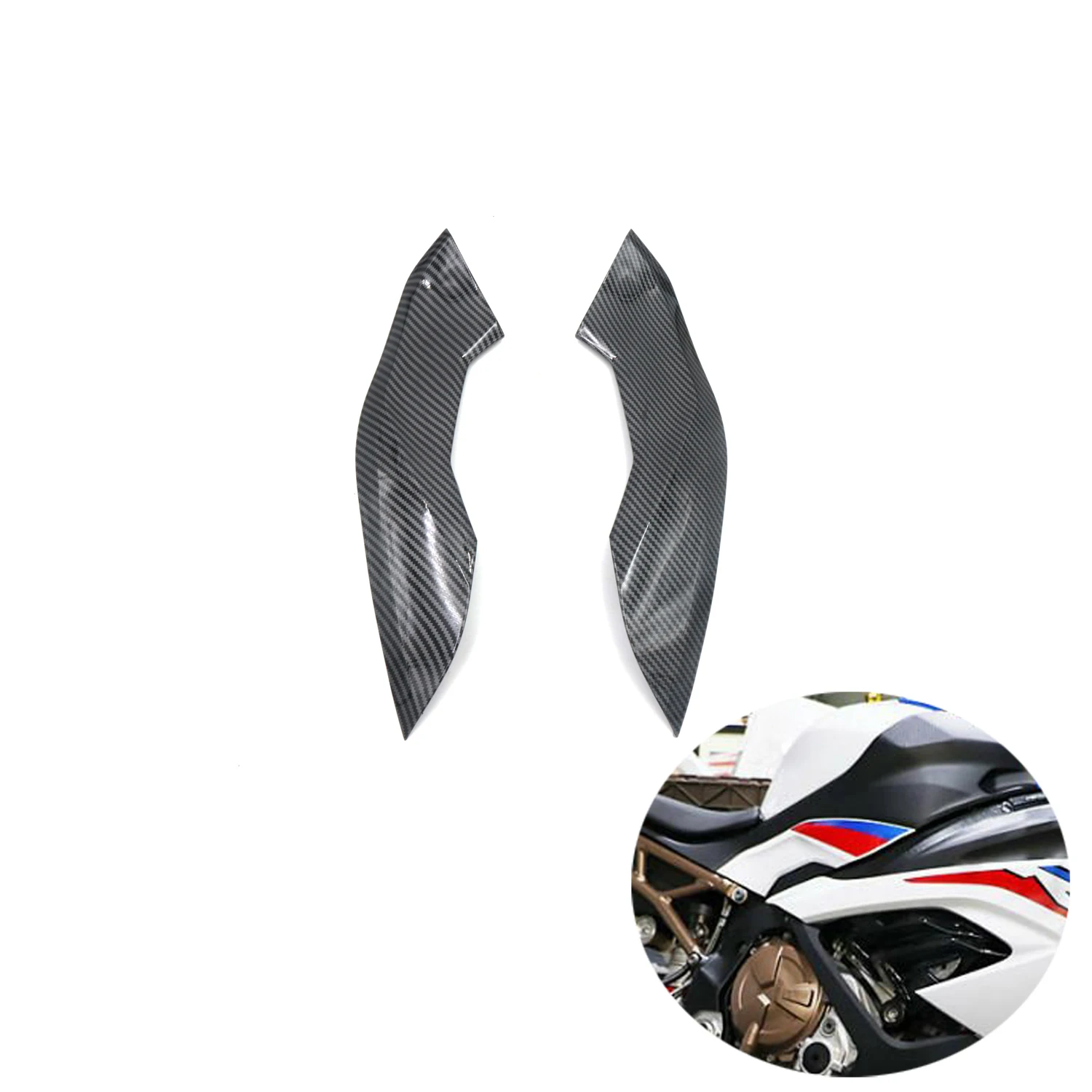 

Для BMW S1000RR S 1000 RR 2019 2020 мотоциклетный топливный бак боковые маленькие крышки ABS инъекция обтекатель цвет углеродного волокна