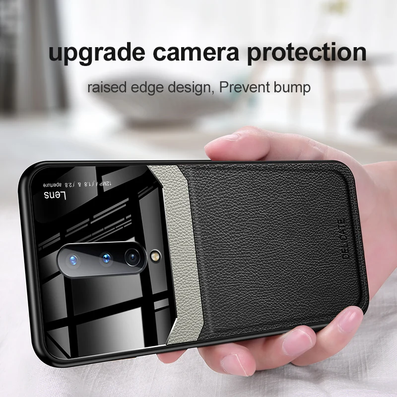 Чехол для OnePlus 8 Pro противоударный чехол из искусственной кожи с акриловым стеклом