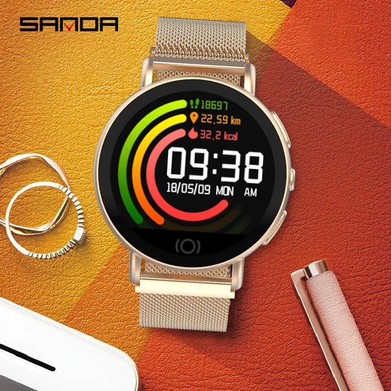 SANDA T7 женские умные наручные часы с испанским языком мужские деловые русские