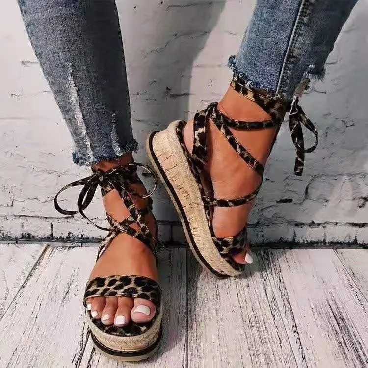 

Snakeskin Female Sandal 2021 Summer Sale Of Women's Shoes Clogs Wedge Med Strappy Heels Large Size Girls New Platform Comfort Fa