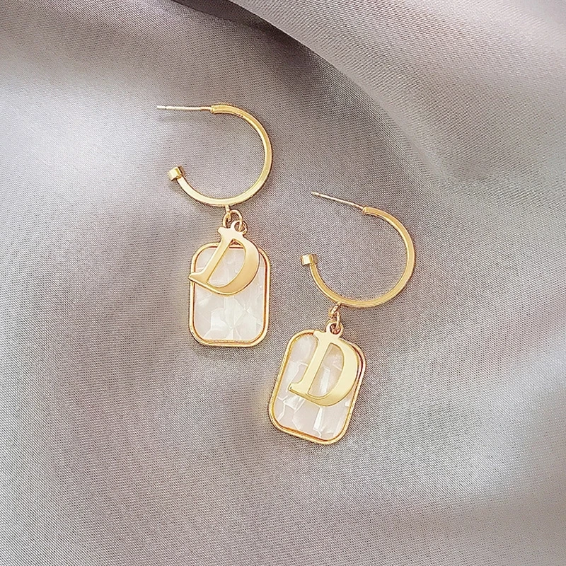 Модные ювелирные изделия роскошные висячие серьги с буквами D геометрический