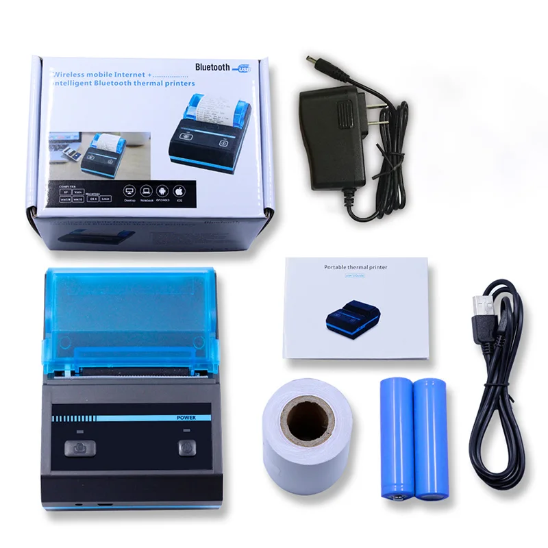 Термопринтер для чеков Milestone 58 мм Мини Bluetooth USB портативный беспроводной