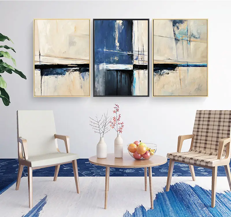 3 шт. абстрактные картины современный декор гостиной и столовой постер настенное
