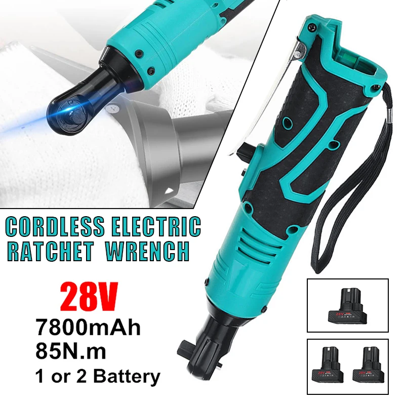 

28V электрический ключ, дюймовый стандарт беспроводной Ratchet Перезаряжаемые строительные леса под прямым углом ключ, дюймовый стандарт 3/8 "с 1/2...