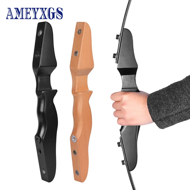 

1pc 15inch Archery Recurve Bow Riser 2 Colors Beech Handle Straight Draw Bow DIY Accessories for Outdoor Shooting Hunting
