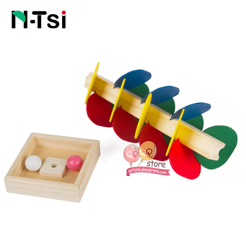 N-Tsi детей DIY Монтессори деревянное дерево мрамор мяч бегать трек игра модель строительные блоки Развивающие детские игрушки Рождественский подарок