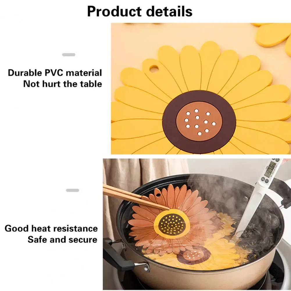 

Coaster Sunflower Pattern Non-Slip PVC Dinnerware Table Cushion for Kitchen