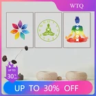 Цветной Лотос Йога настенный постер с художественным принтом красочная чакра Йога плакат для медитации Картина на холсте картина для украшения дома комнаты
