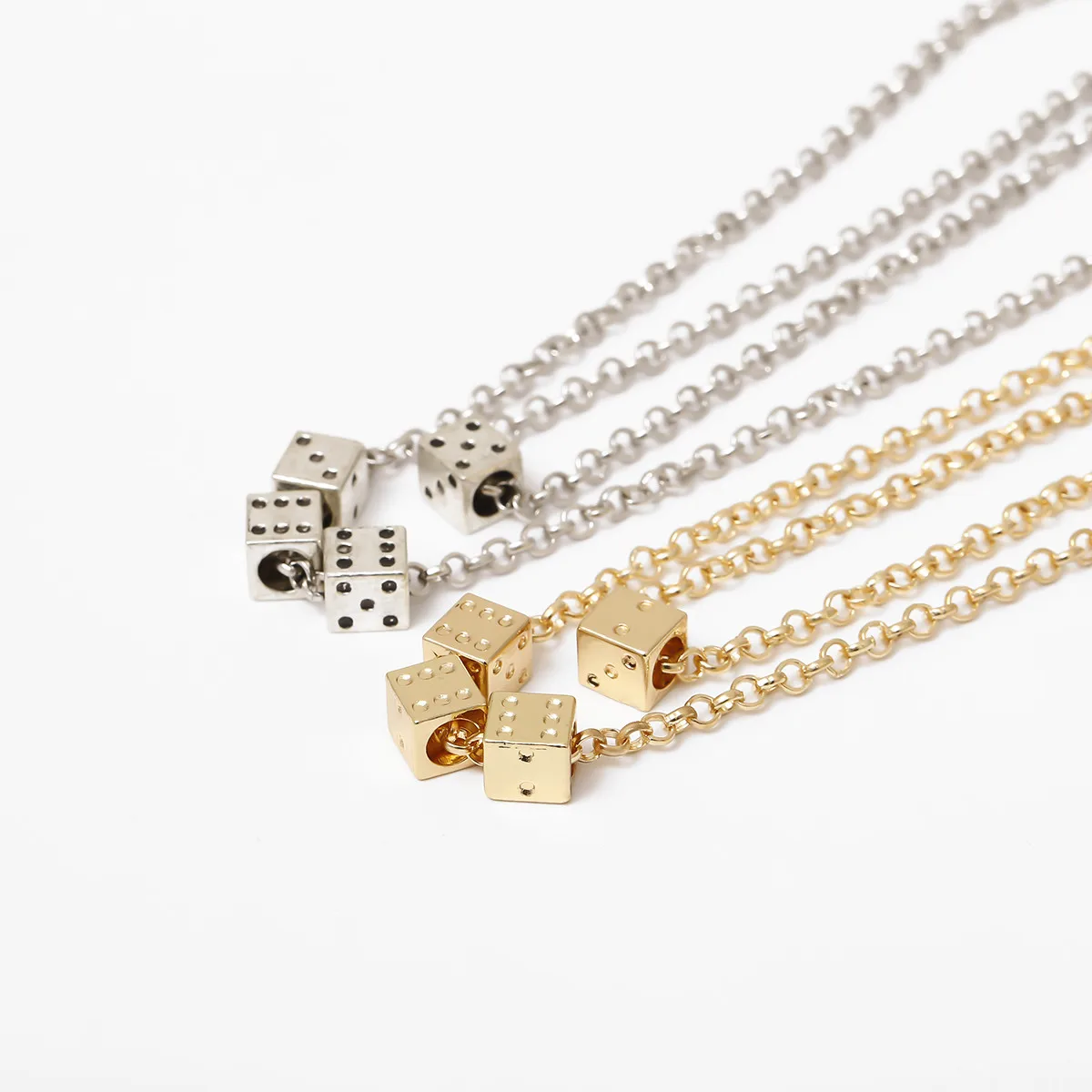 

Purui Chocker Pendant Necklace Cuban Link Chain Harajuku Layered Gold Color Long Collar Necklace Dice Pendant Gothic Jewelry