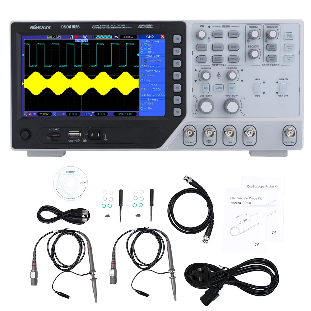 

Professional Certified KKMOON DSO4102S Desktop Mixed Signal Oscilloscope(MSO) 2CH Digital Storage Oscilloscope